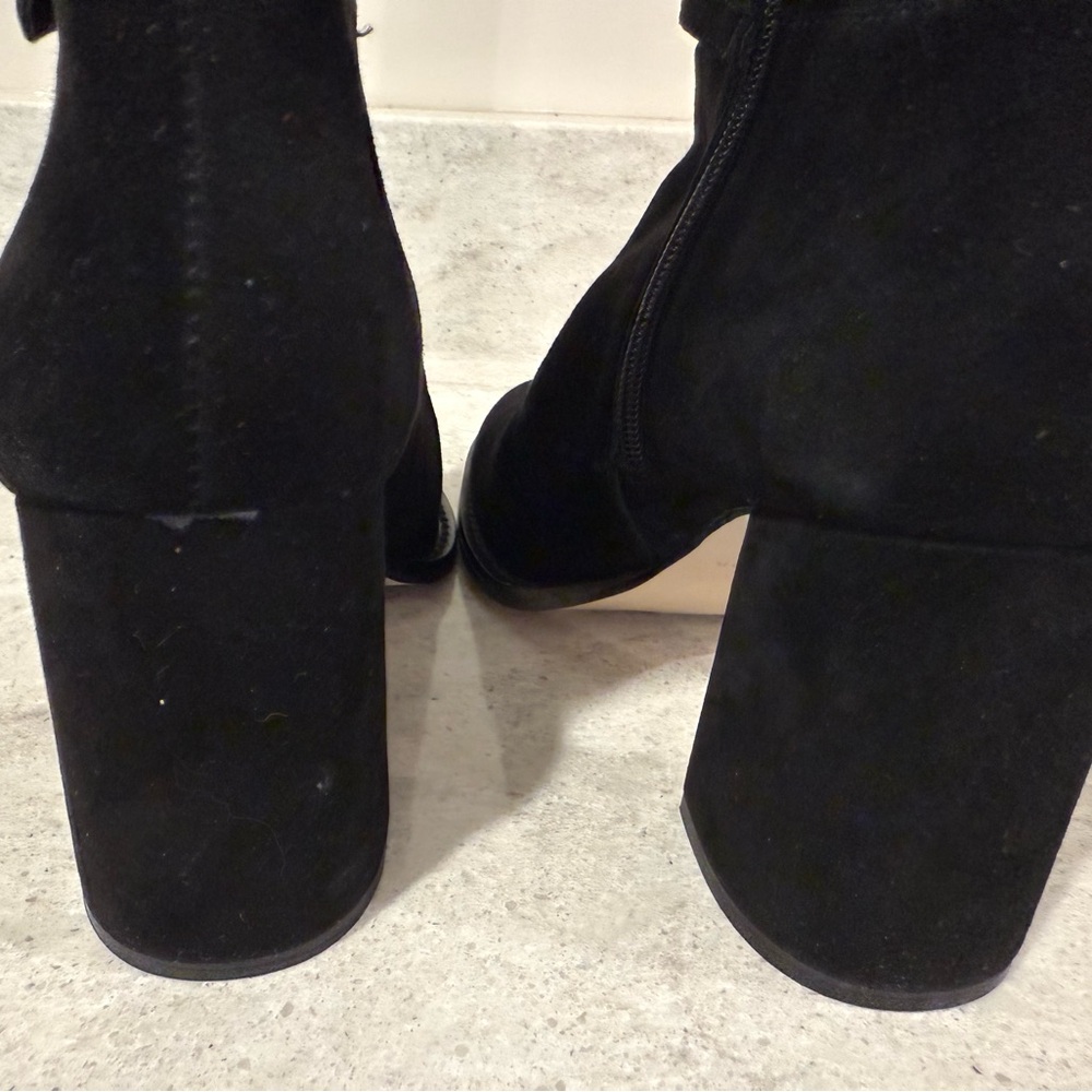 Ann Taylor Black Suede Buckle Boots - Picture 2 of 5